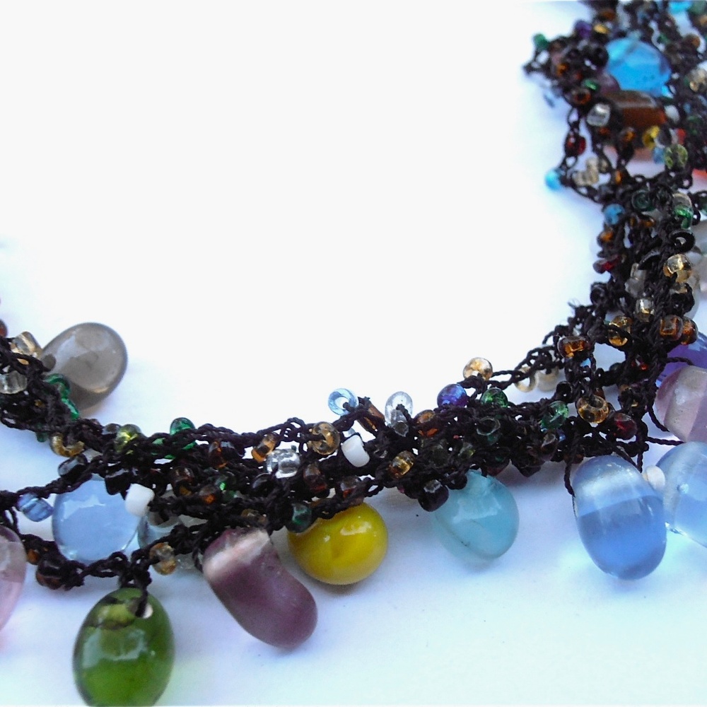Multi Colored Multi Strand 19” Beaded Necklace - image 6